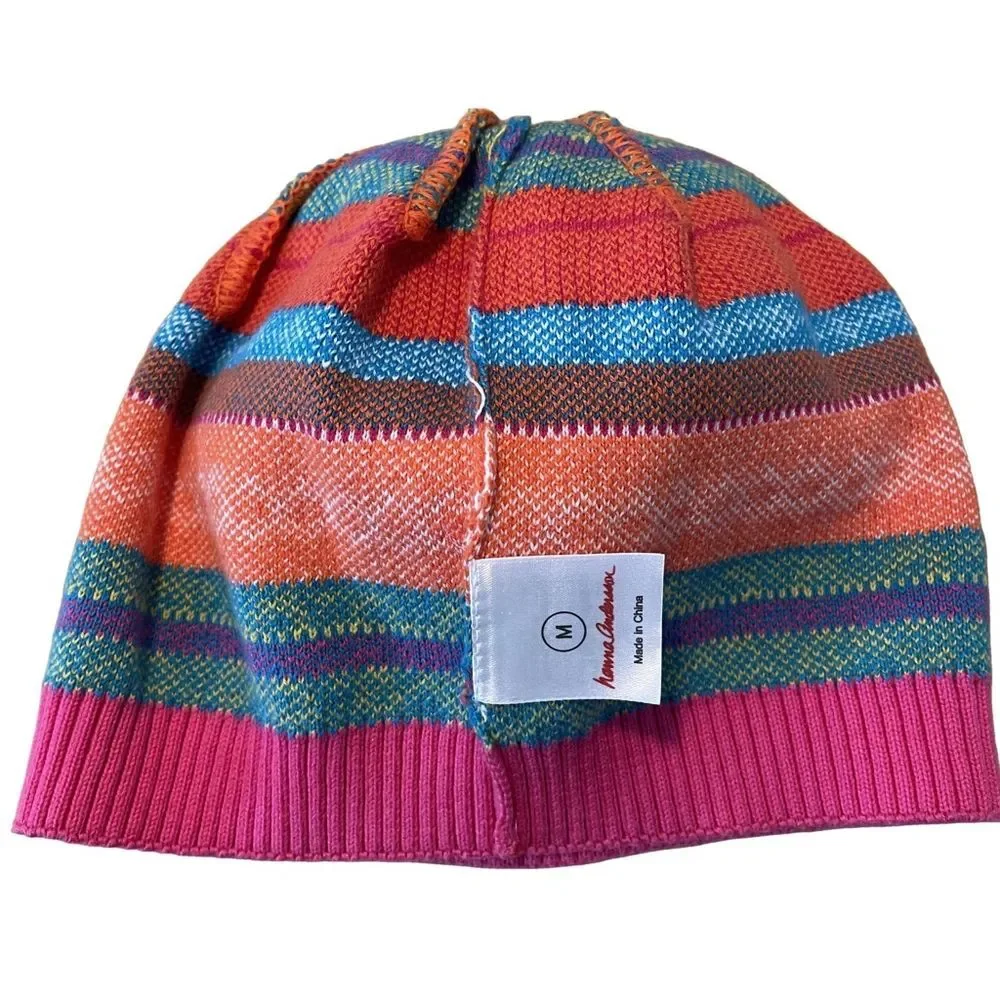 Hanna Andersson Knit Hat Colorful Pink, Turquoise, Orange Girl’s Size Medium